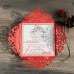 Shimmer Red Laser Cut Wedding Invitations Printed